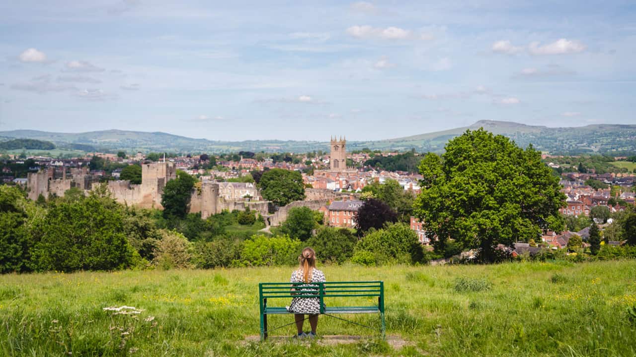 A view of the Ludlow landscape on a cloudy day