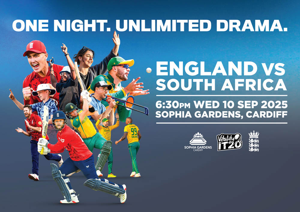 One night. Unlimited drama. | England vs South Africa | 6:30pm Wed 10 Sep 2025 Sophia Gardens, Cardiff