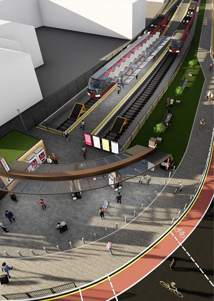 Artists impression of Cardiff Bay station