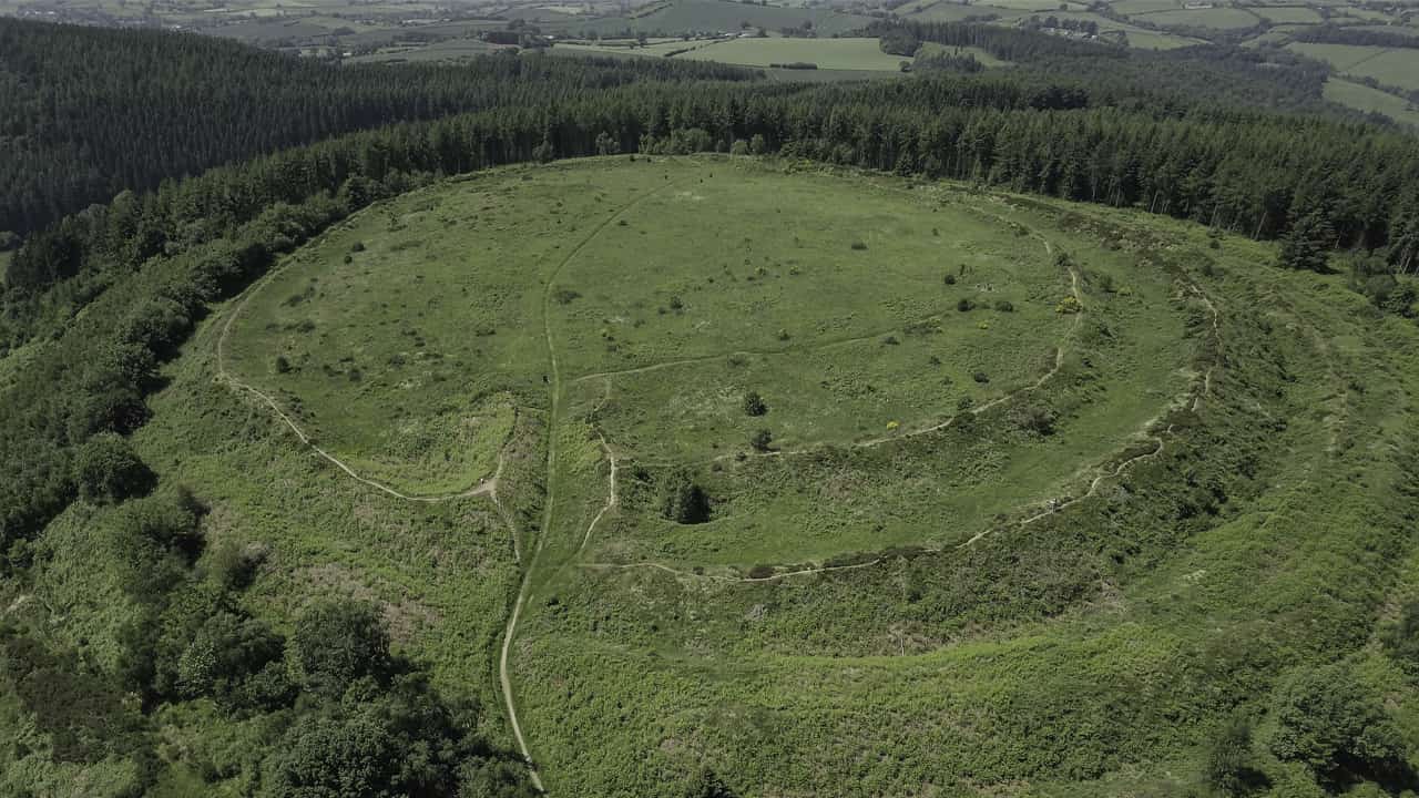 Aerial view of Church Stretton's landscape